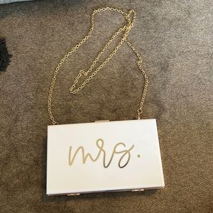White body “Mrs.” Purse for a bride or bride-to-be